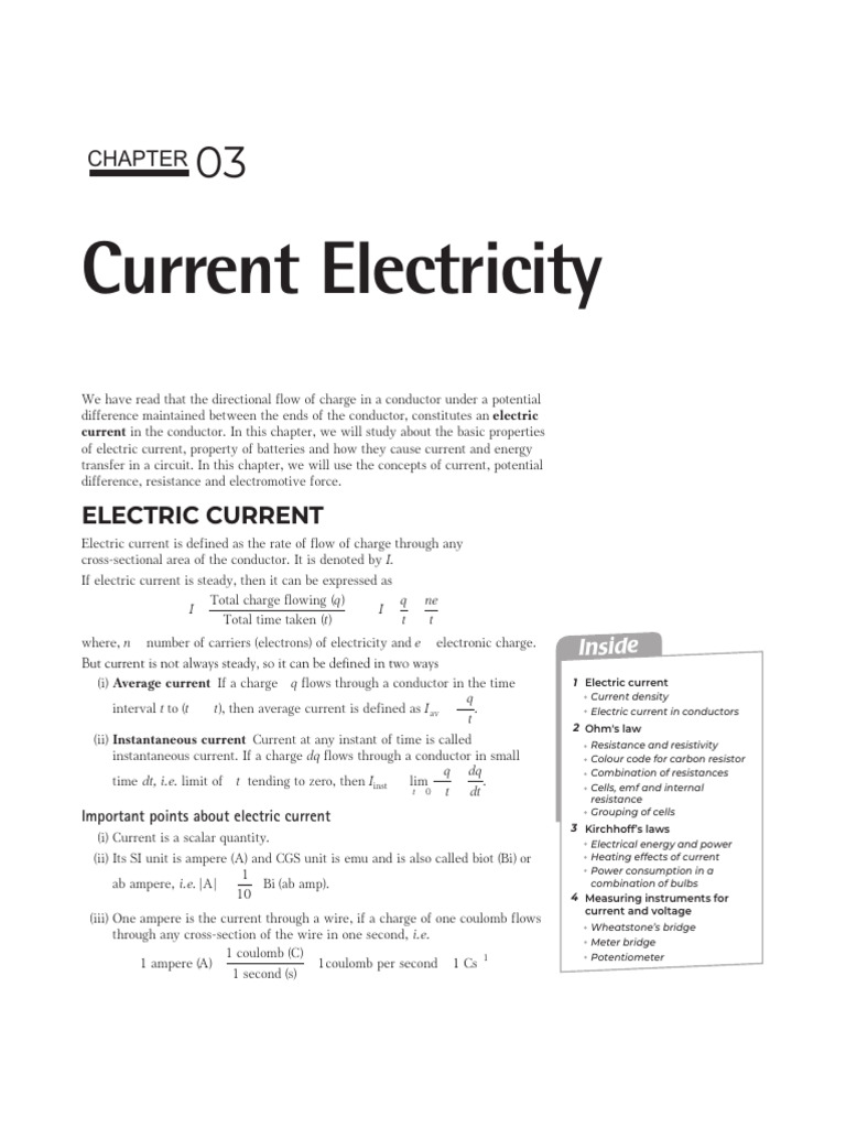 03 Current Electricity (190-279) | PDF | Electric Current | Electrical ...