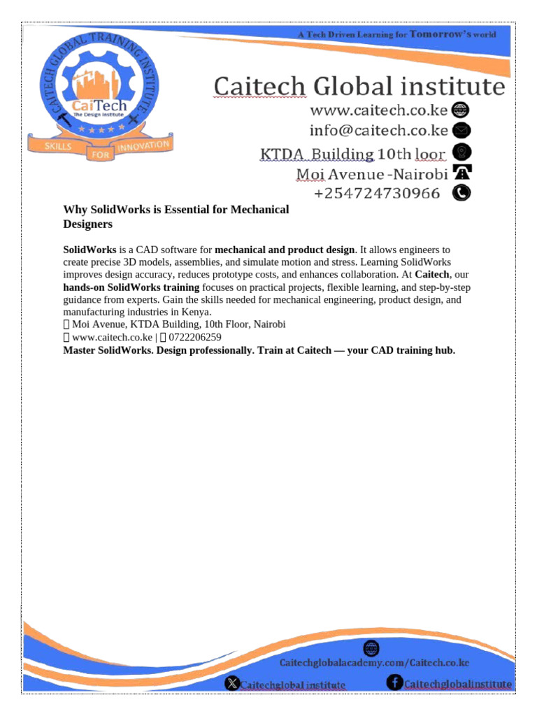 Why SolidWorks Is Essential For Mechanical Designers | PDF