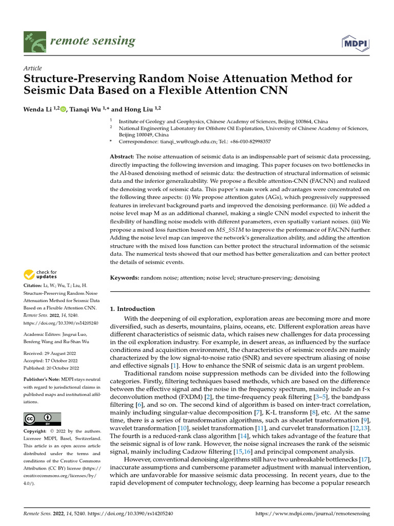 Seismic Data Denoising with Attention CNN | PDF | Signal To Noise Ratio ...