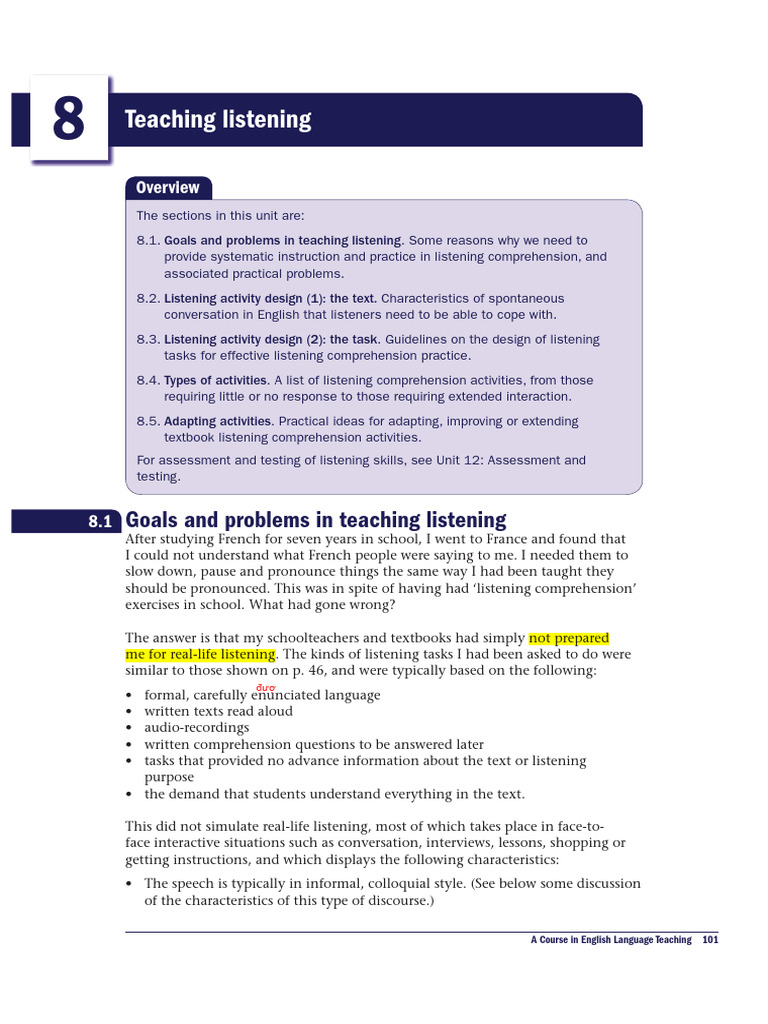 Teaching Effective Listening Skills | PDF | Reading Comprehension ...