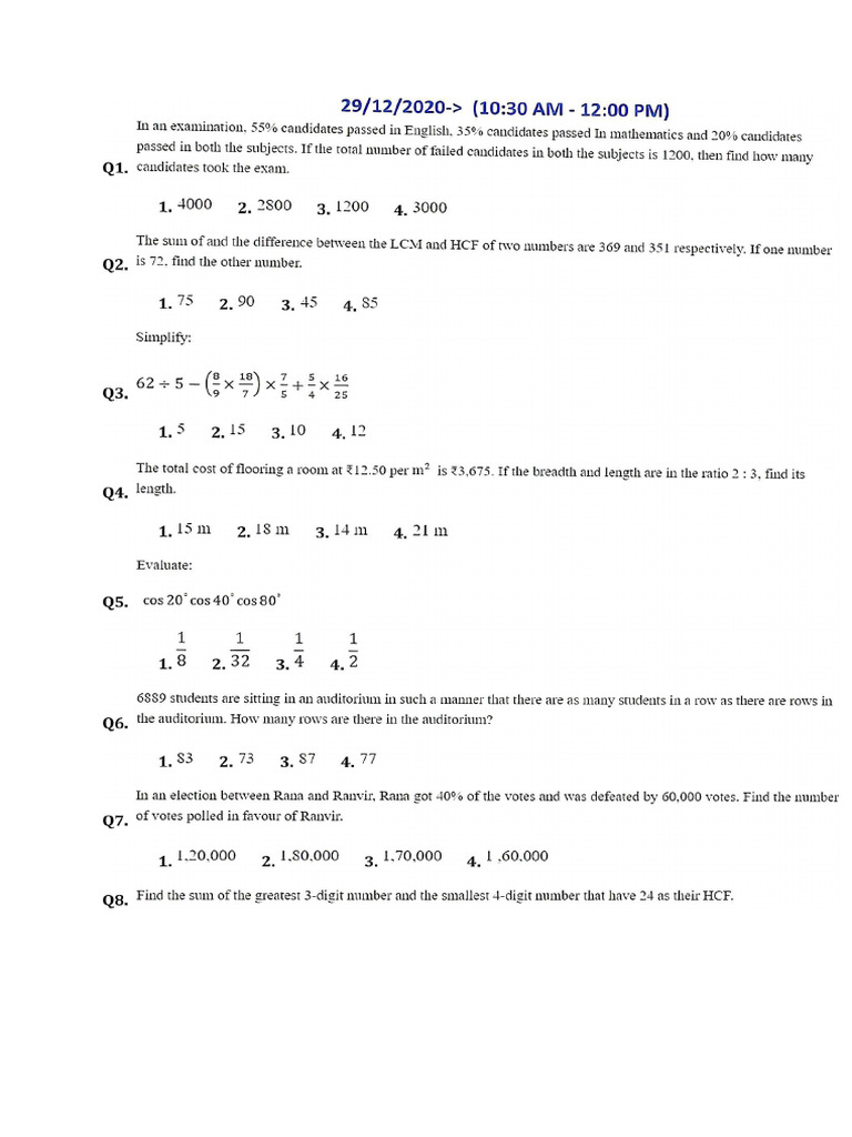 Mock Practice1 | PDF