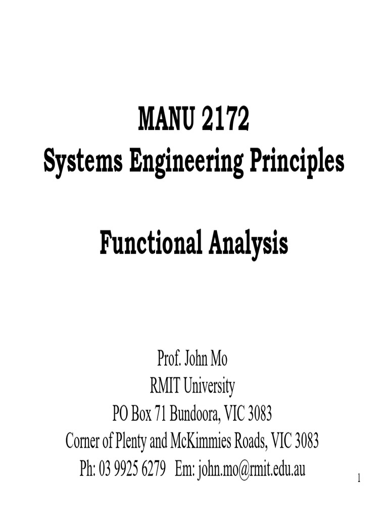 Functional Analysis in Systems Engineering | PDF | Submarines | Water