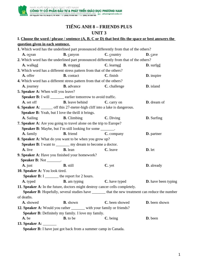 English 8 Unit 3 Exercises and Activities | PDF | Desert | Rain