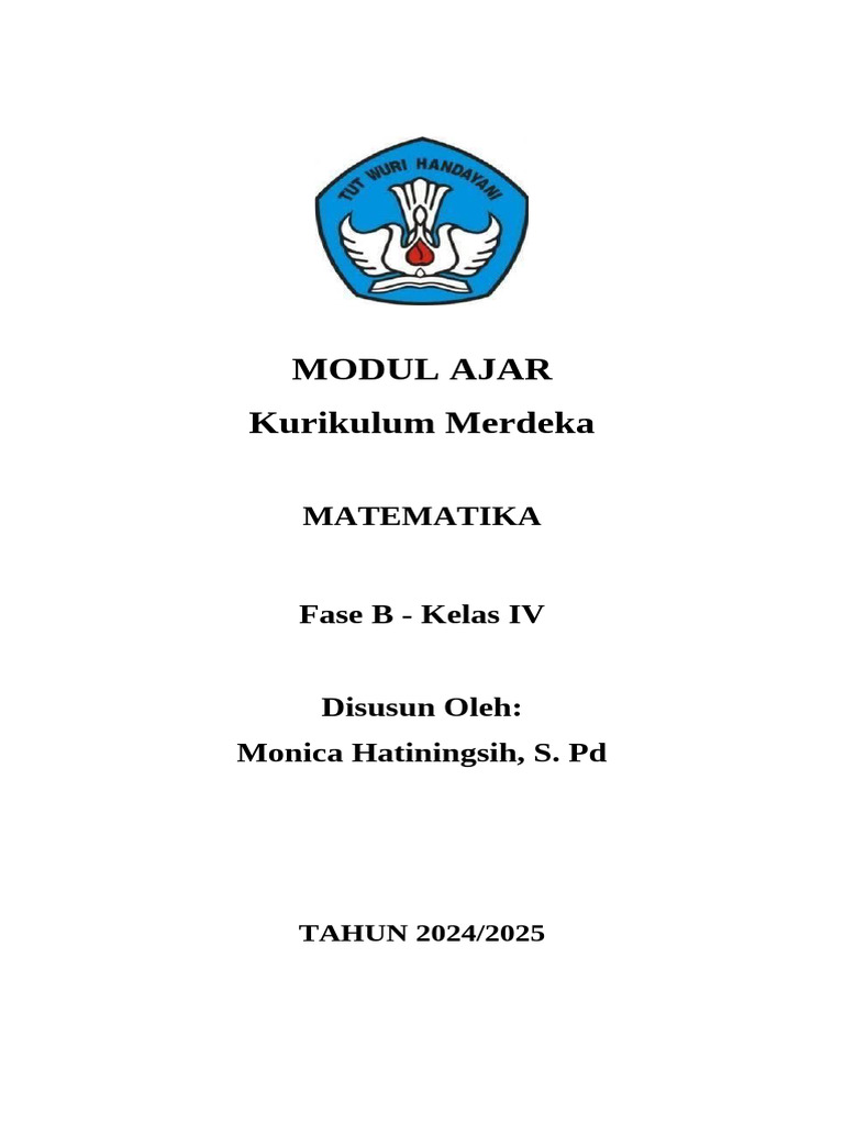 Modul Ajar Matematika Kelas IV 2024 | PDF