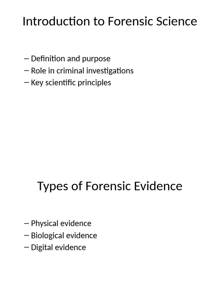Forensic Science Basics and Techniques | PDF