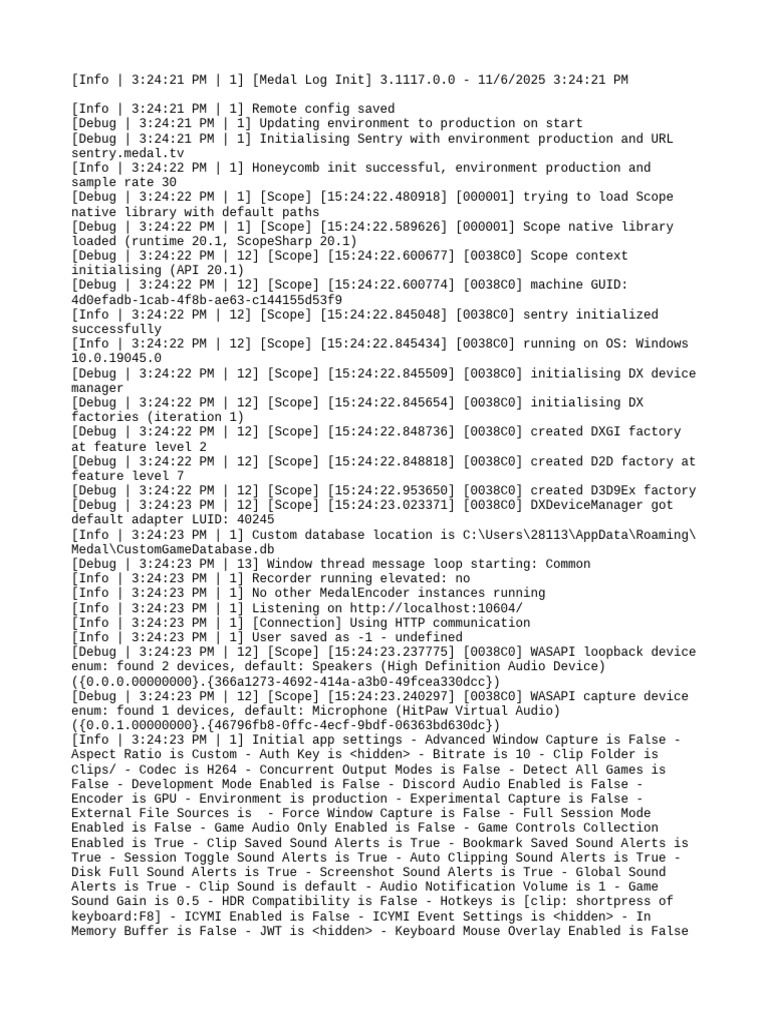 Medal Log Initialization Report | PDF | Character Encoding | Computer ...