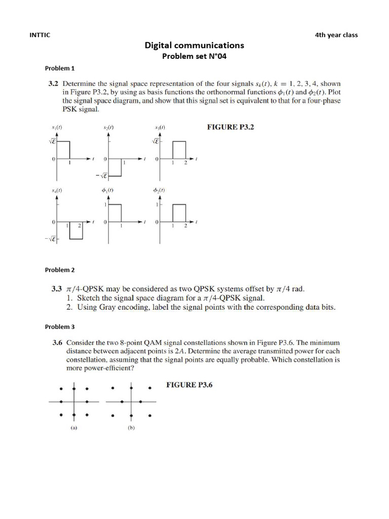 Digital Communications Problem Set 04 | PDF