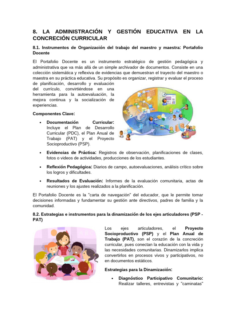 Portafolio Docente: Gestión Educativa Efectiva | PDF | Plan de estudios ...