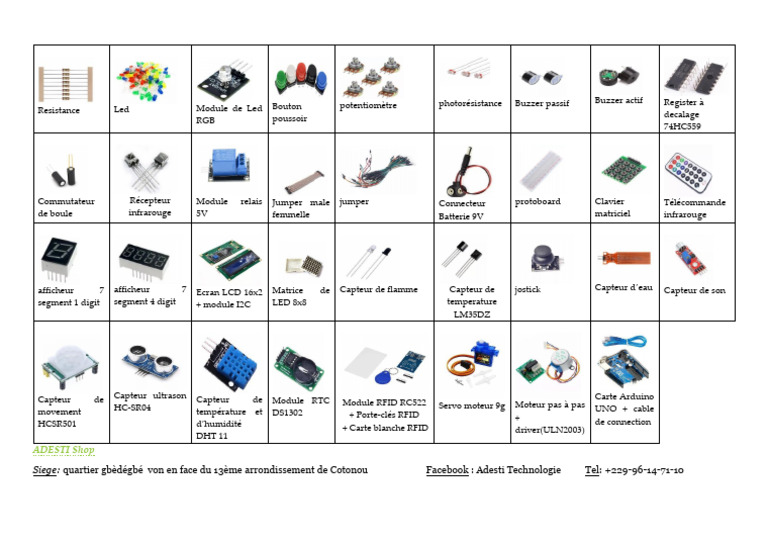 Liste de composants électroniques Arduino | PDF
