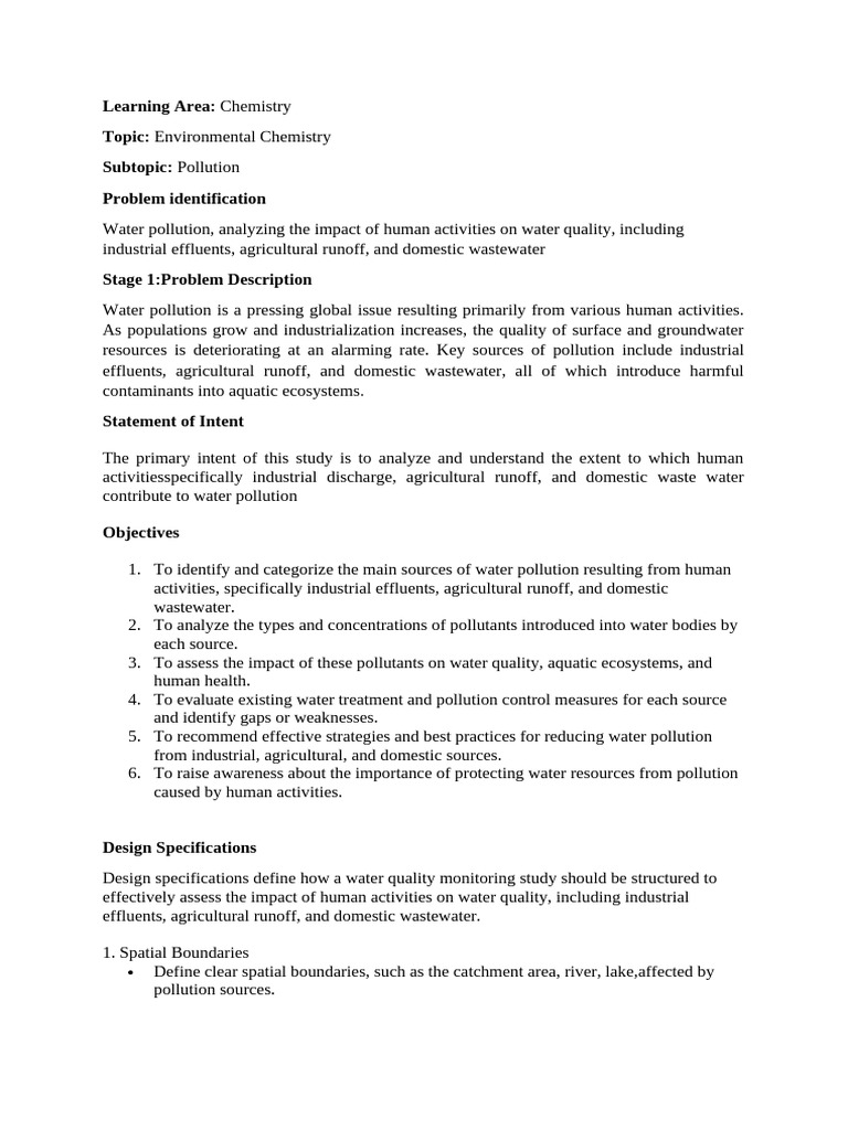 Analyzing Human Impact on Water Pollution | PDF | Water Pollution ...