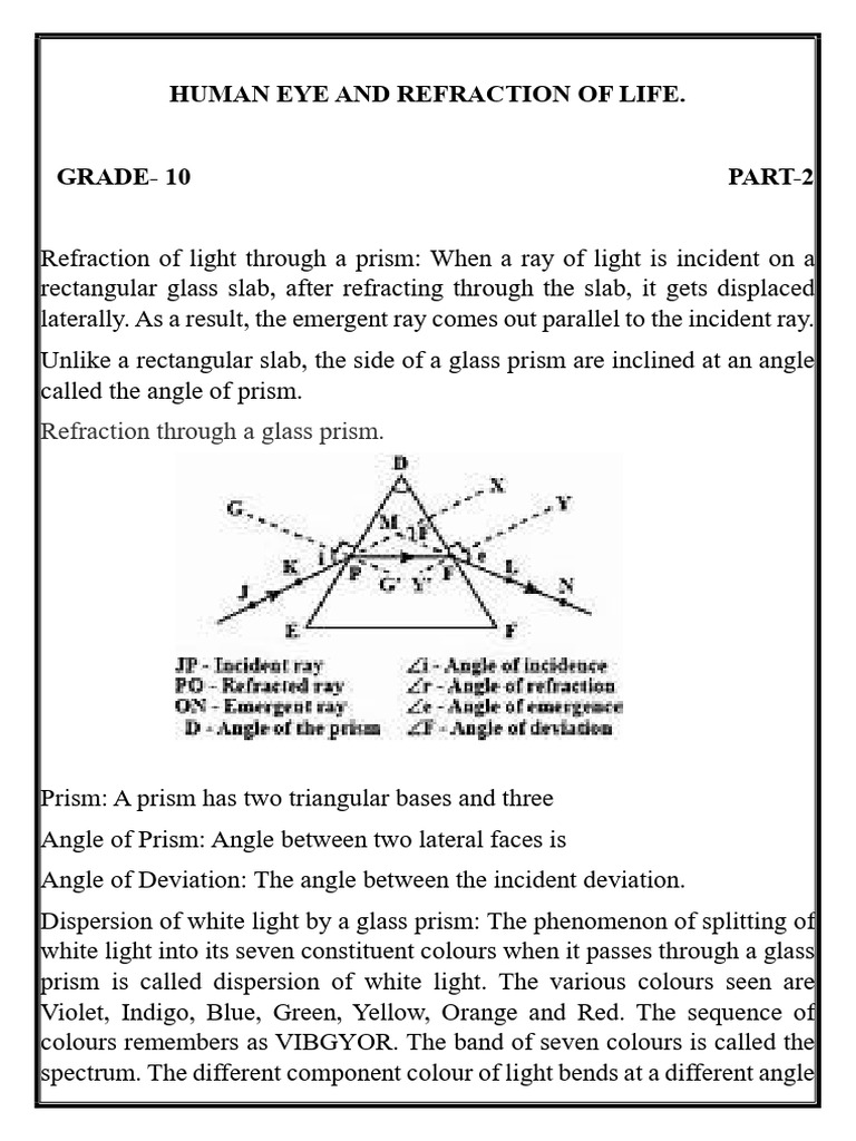 Human Eye and Light Refraction Concepts | PDF | Sunset | Rainbow