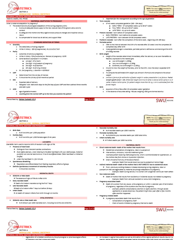 Maternal and Fetal Anatomy Overview | PDF | Pregnancy | Coagulation