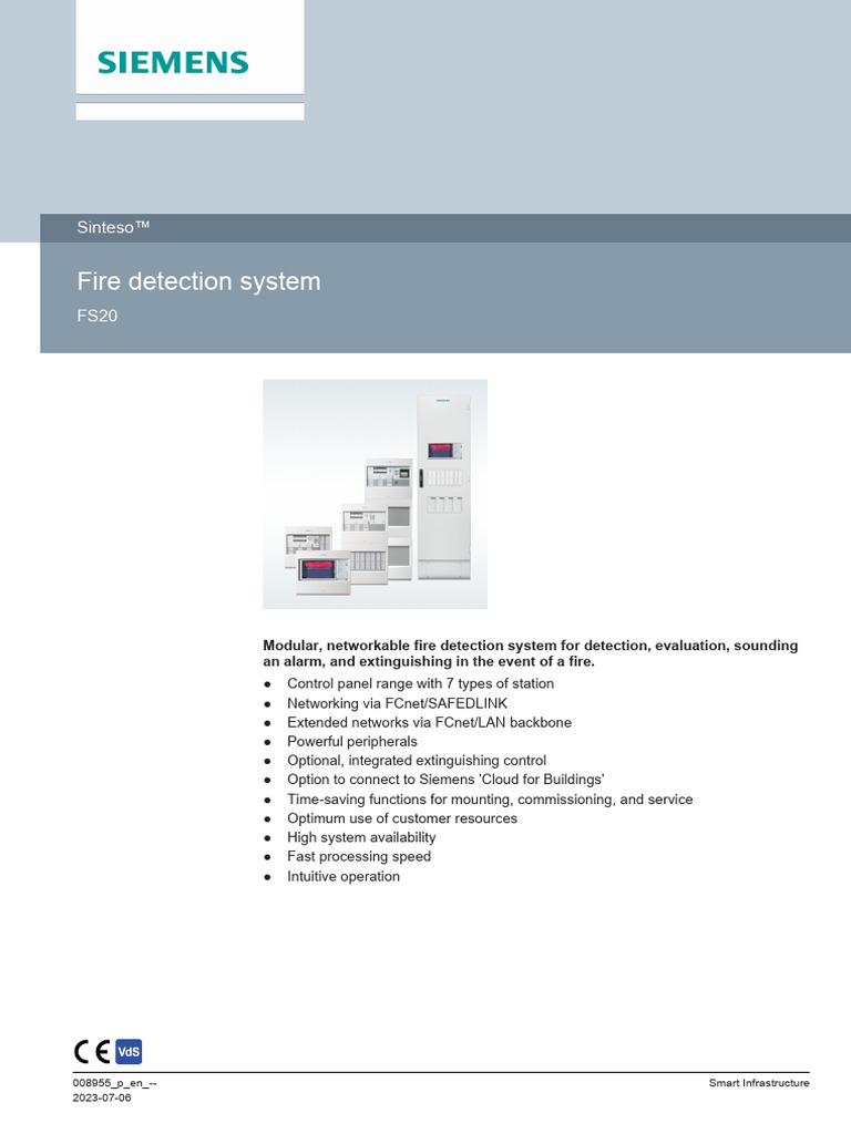 Sinteso™ FS20 Fire Detection System | PDF | Computer Network | Ethernet