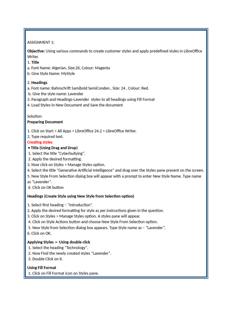LibreOffice Writer and Calc Assignments Guide | PDF | Hyperlink ...