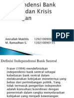 Independensi Bank Sentral Dan Krisis Keuangan