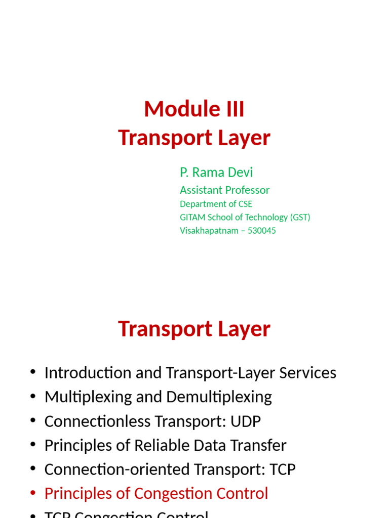Understanding Transport Layer Congestion Control | PDF | Network ...