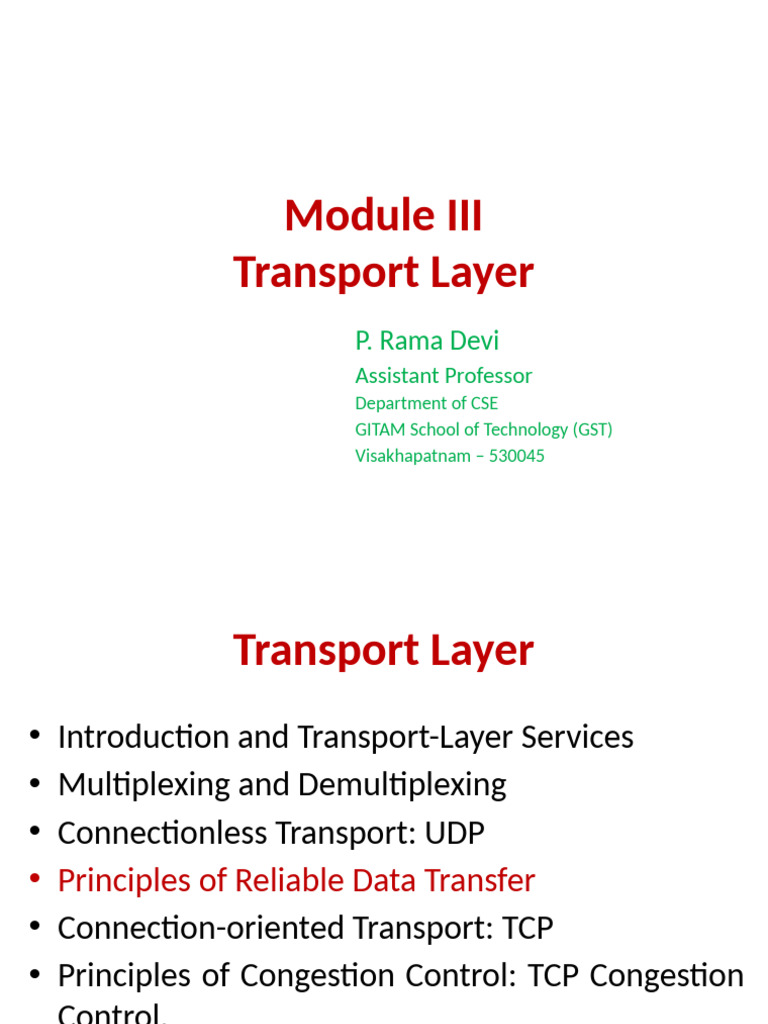 Understanding Transport Layer Protocols | PDF | Transmission Control ...