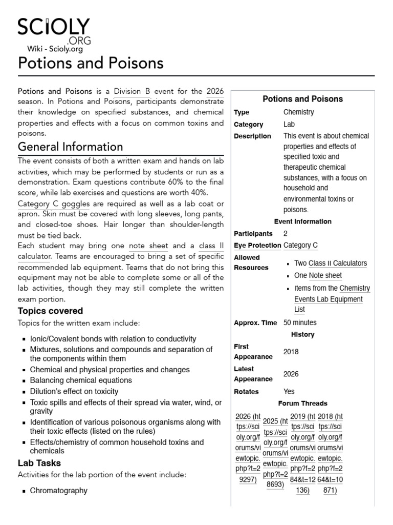 Potions and Poisons Overview | PDF | Intermolecular Force | Chemical ...