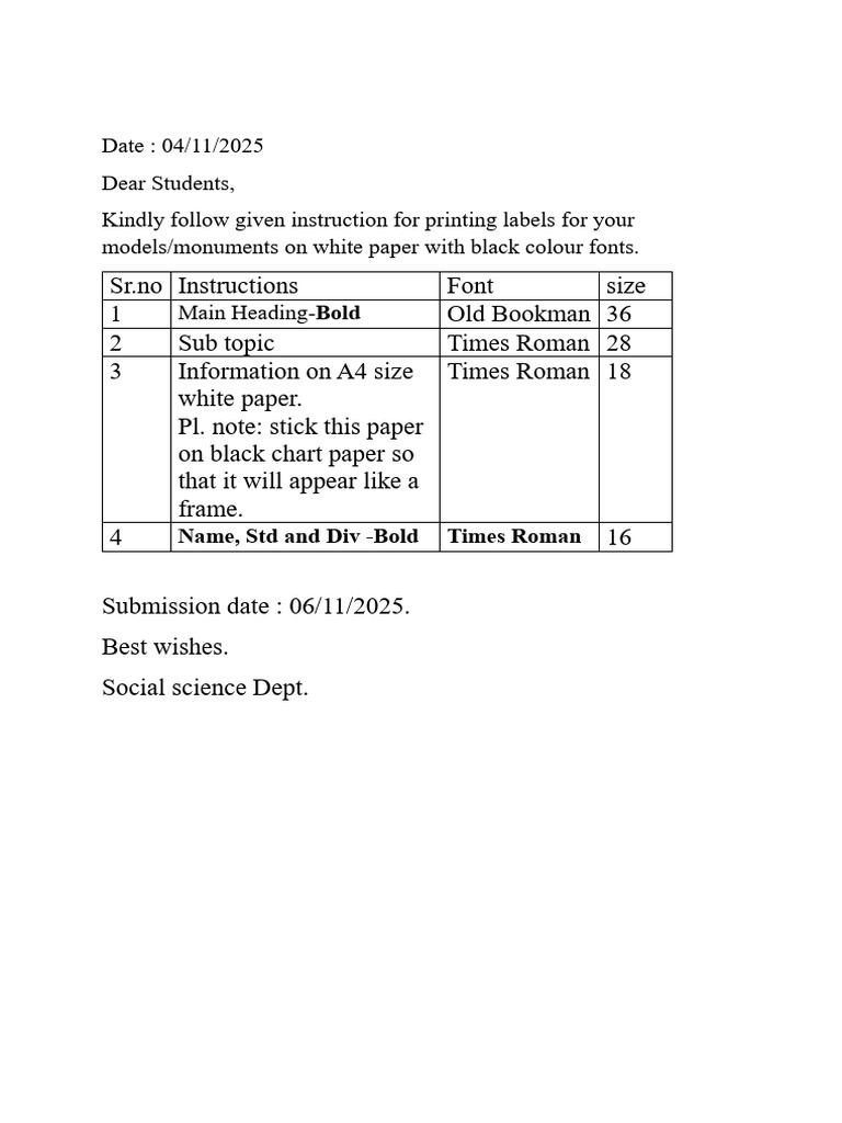 Important Instructions - Model Making | PDF