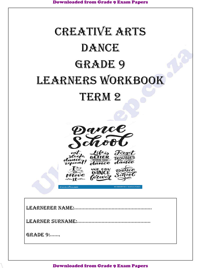 Grade 9 Dance Workbook: Warm-Up & Elements | PDF | Dances