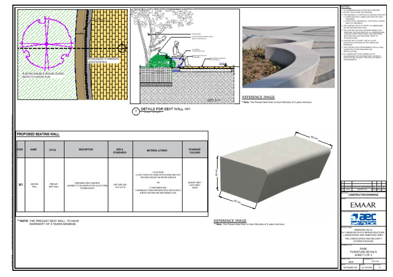 Precast Concrete Seat Wall Details | PDF | Precast Concrete | Building ...