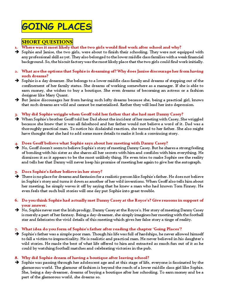 Going Places Short | PDF