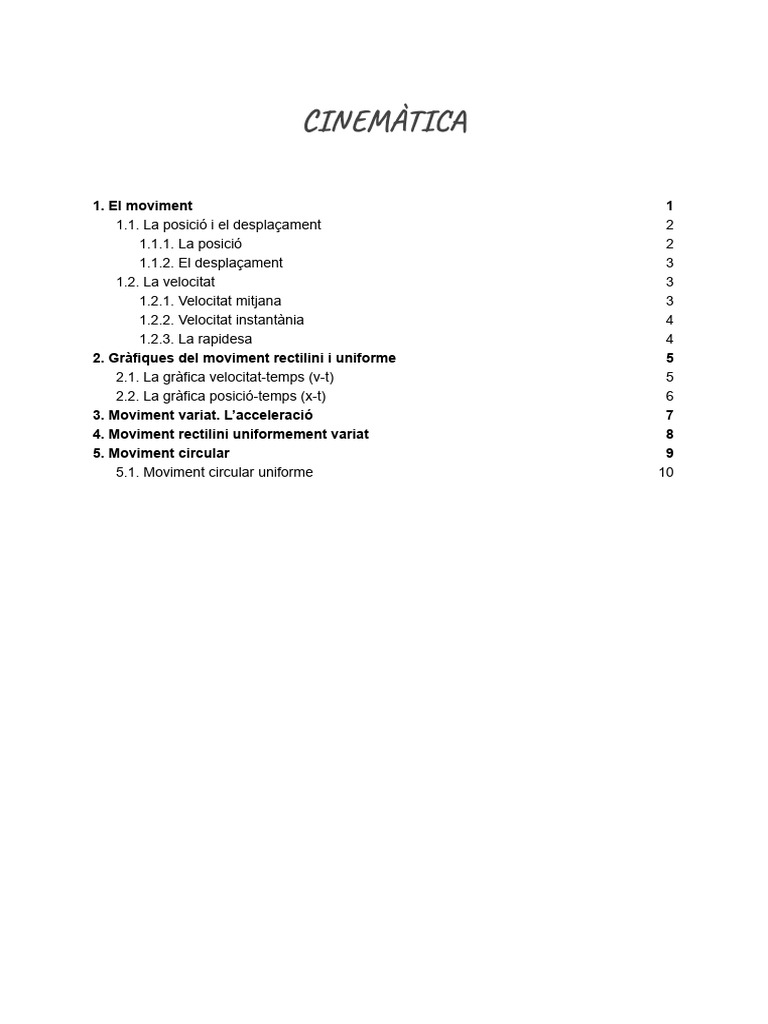Apunts Cinemàtica | PDF