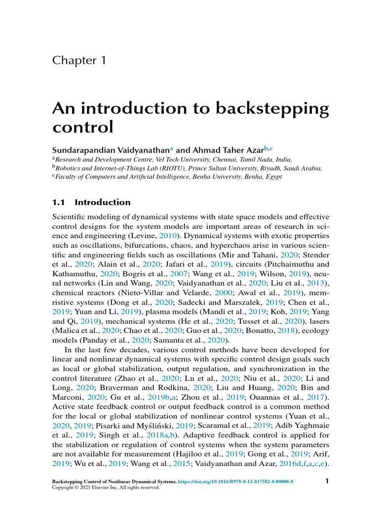 An Introduction To Backstepping Control | PDF | Control Theory ...