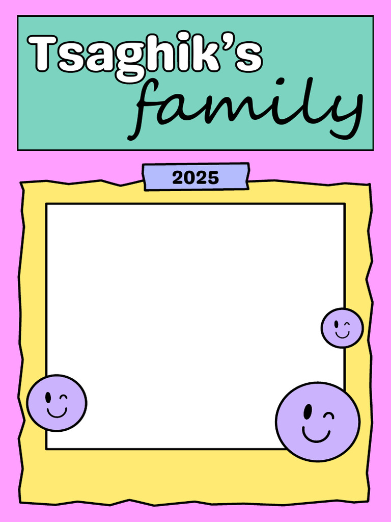 My Family Worksheet in Colorful Smiley Frame Style | PDF