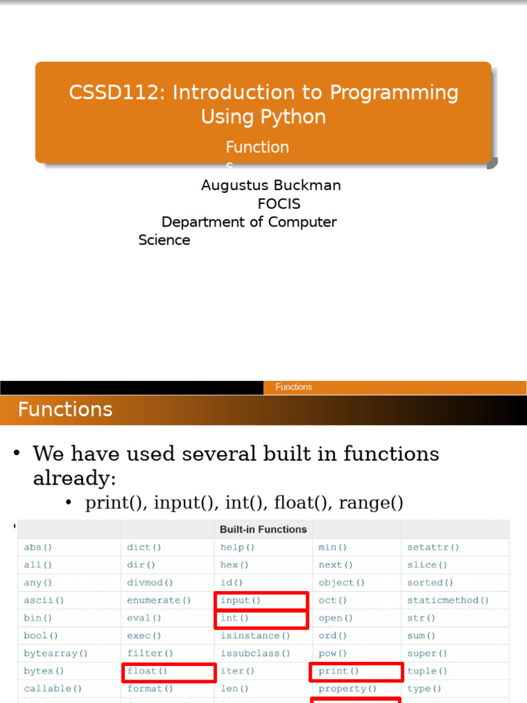 Python Functions and Modules Overview | PDF | Parameter (Computer ...