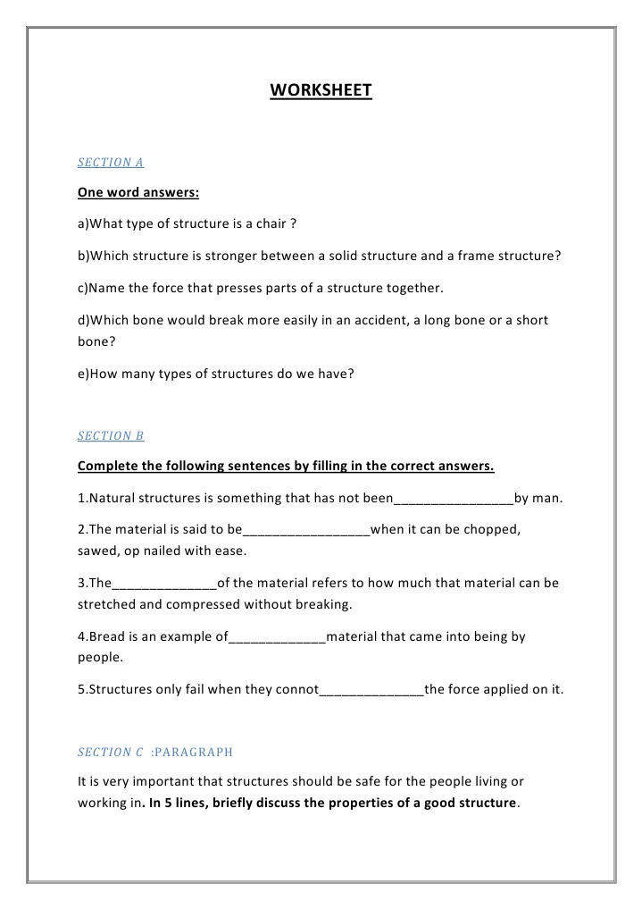 Worksheet: One Word Answers | PDF
