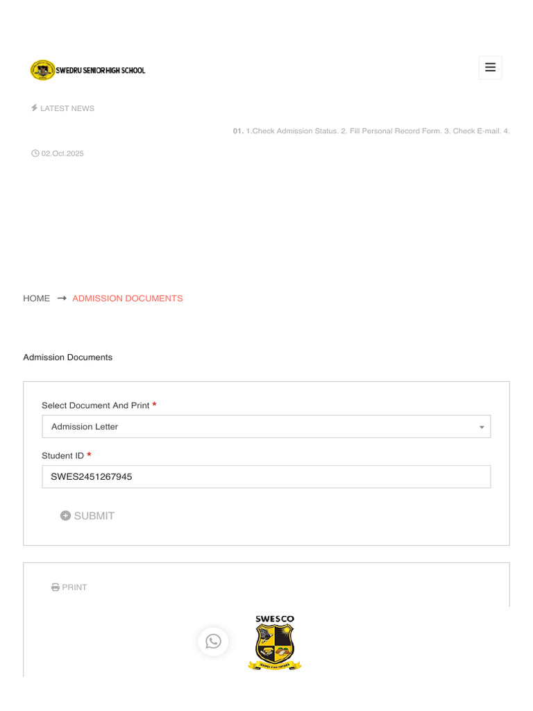 Admission Documents - Swesco | PDF