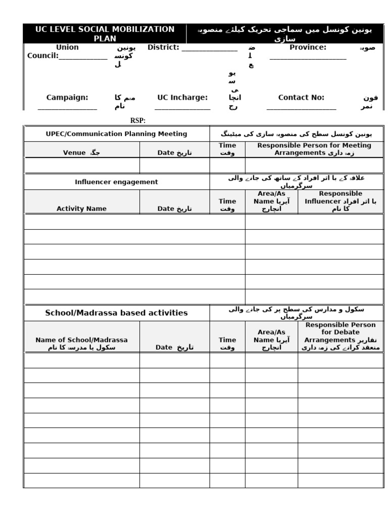 Uc Level Social Mobilization Plana6 | PDF