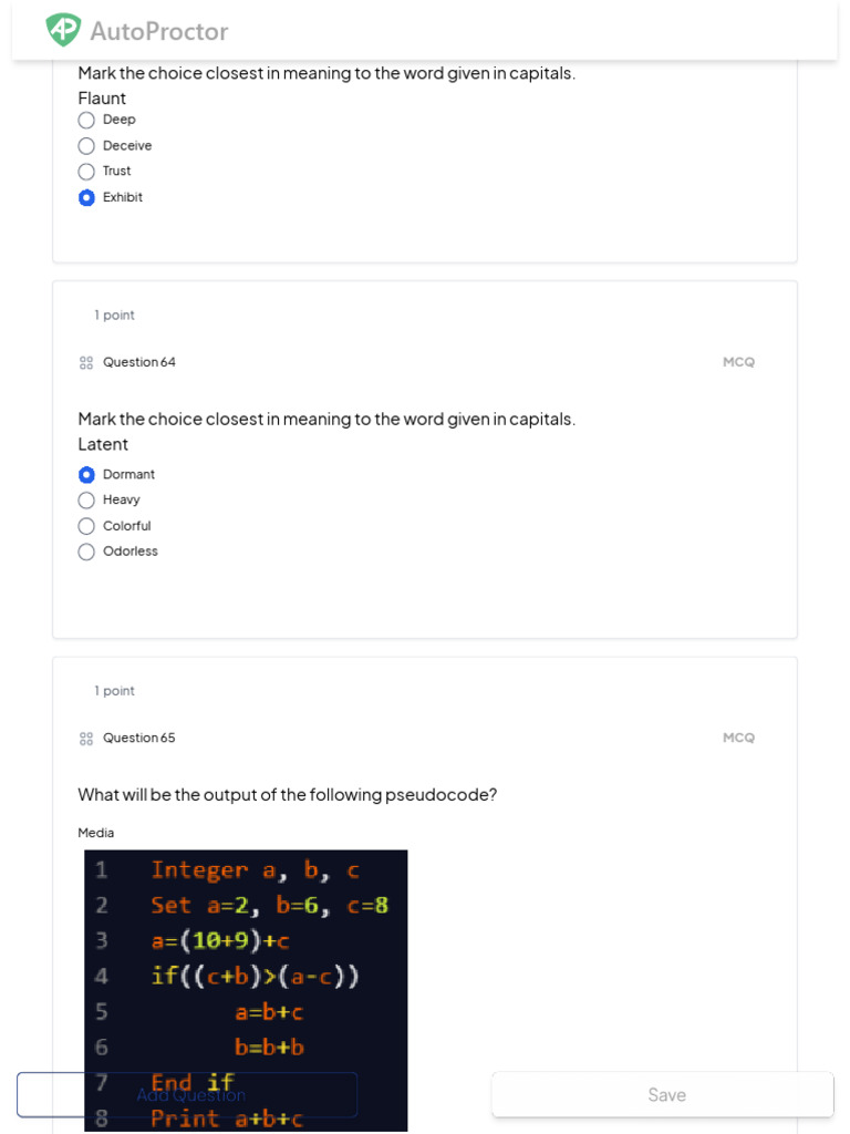 Pseudocode Output MCQs | PDF | Microsoft Word | Boolean Data Type