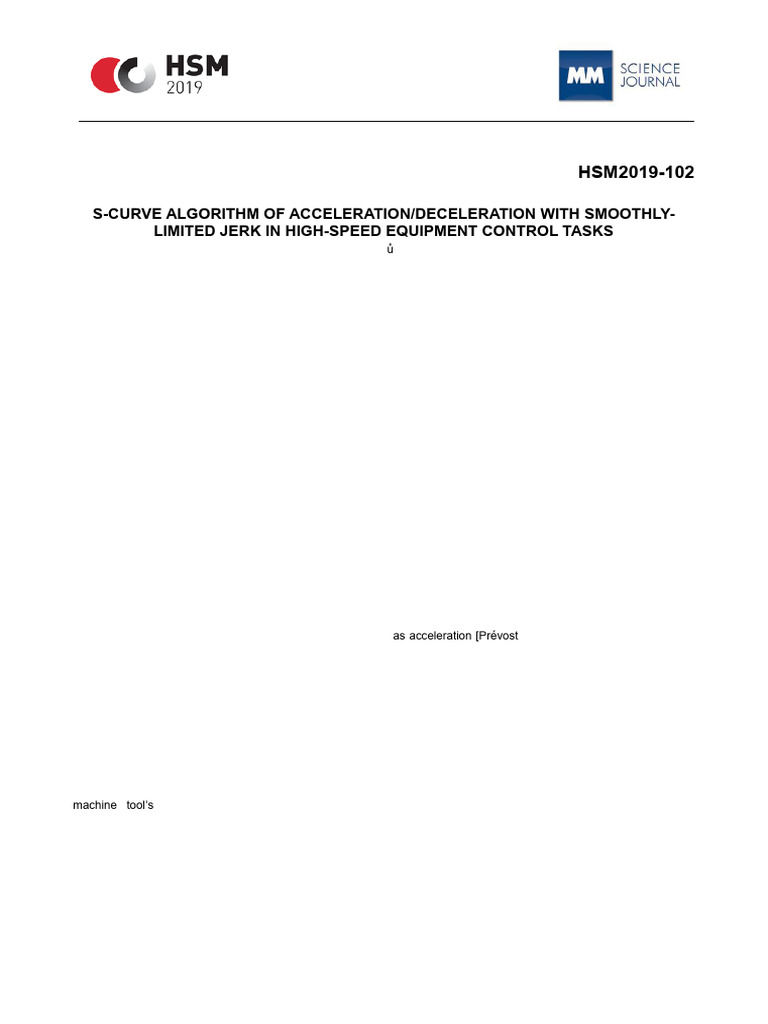 S-Curve Algorithm for CNC Motion Control | PDF | Acceleration | Kinematics