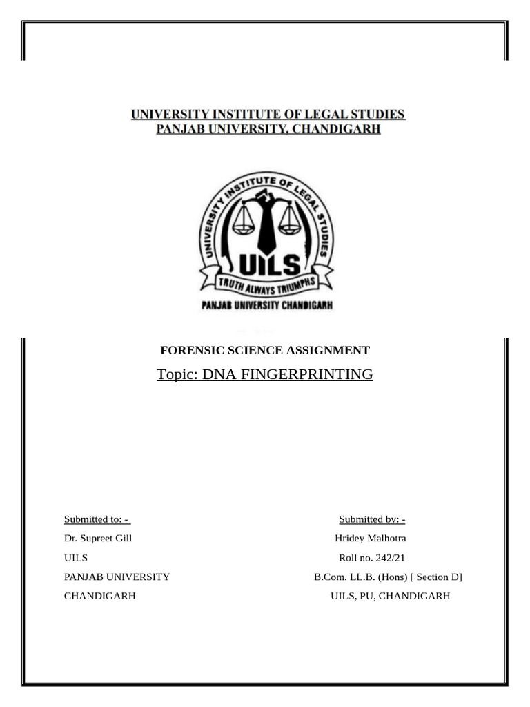 DNA Fingerprinting in Forensic Science | PDF | Dna Sequencing ...