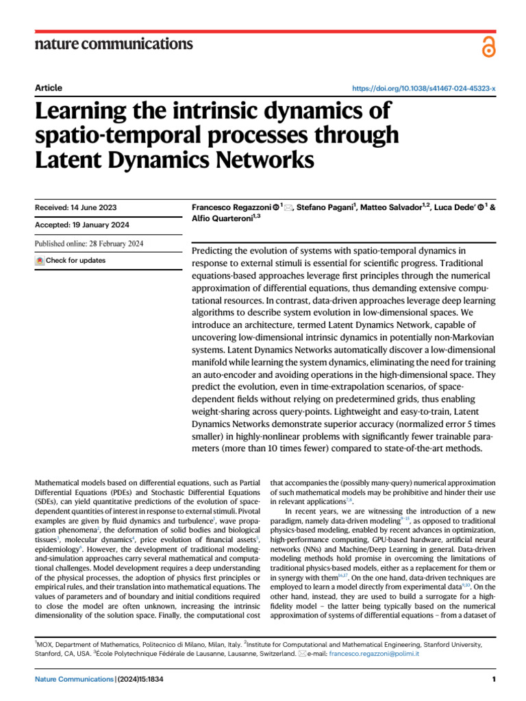 2023 01 01 Learning The Intrinsic Dynamics of Spatio Temporal Processes ...