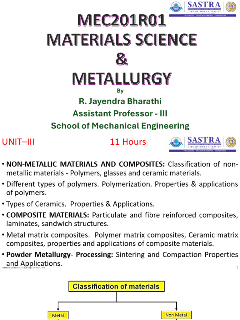 Non-Metallic Materials & Composites Overview | PDF | Composite Material ...