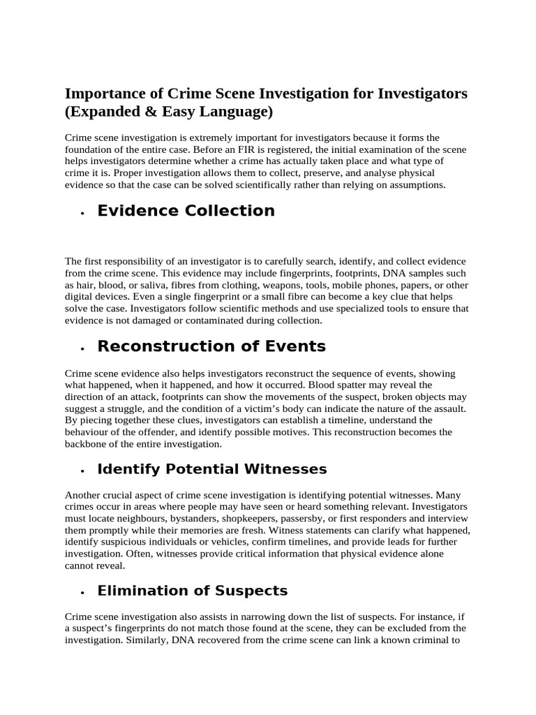 Essential Crime Scene Investigation Techniques | PDF | Crime Scene ...