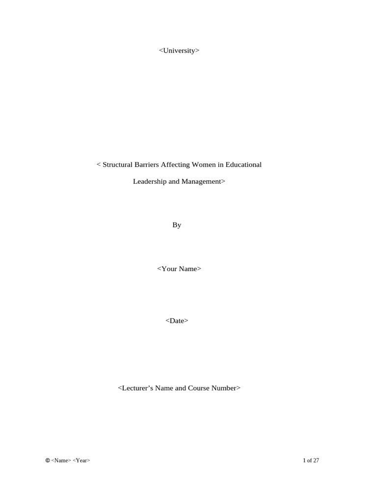 Barriers to Women in Educational Leadership | PDF | Leadership ...