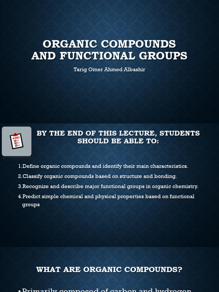 Organic Compounds and Functional Groups | PDF