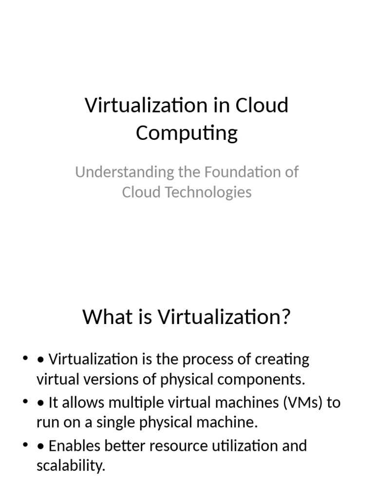 Virtualization Essentials in Cloud Computing | PDF