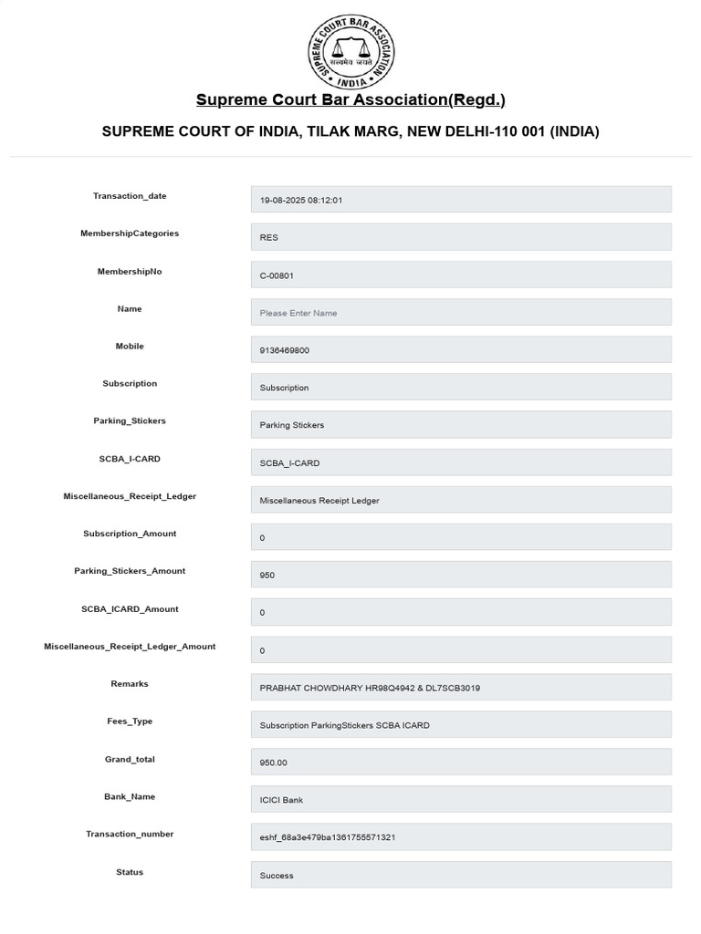 SCBA Payment | PDF