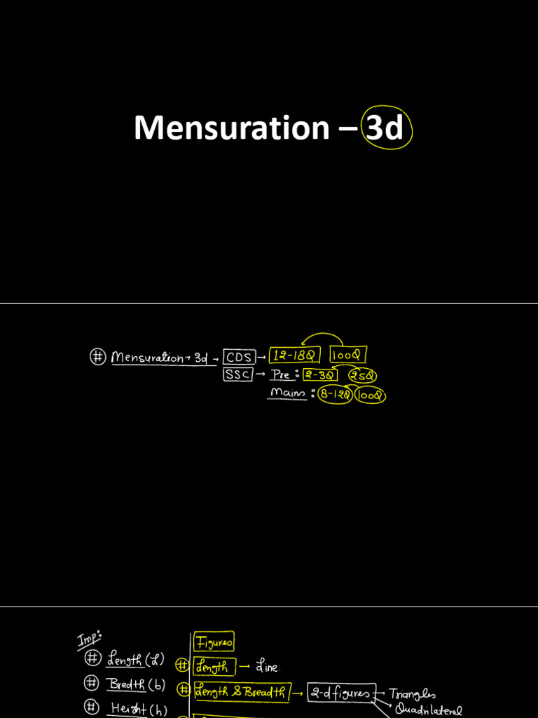 [Advance Maths] Mensuration 3d - Day 1 [ Cube and Cuboid ] | PDF