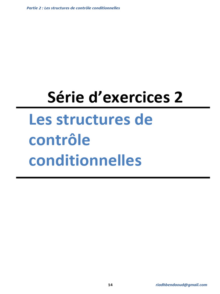 Exercices sur les structures conditionnelles Python | PDF | Structure ...
