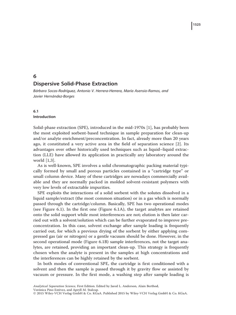 Dispersive Solid-Phase Extraction Overview | PDF | Chromatography ...
