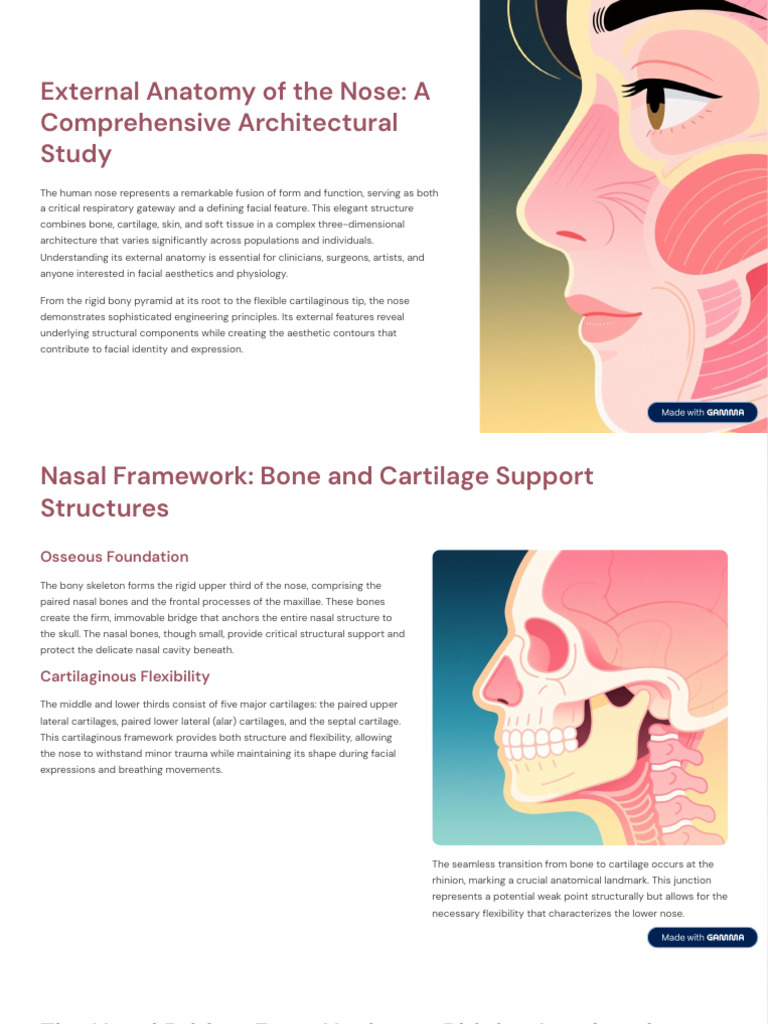 External Anatomy of the Nose Explained | PDF | Human Nose | Vein