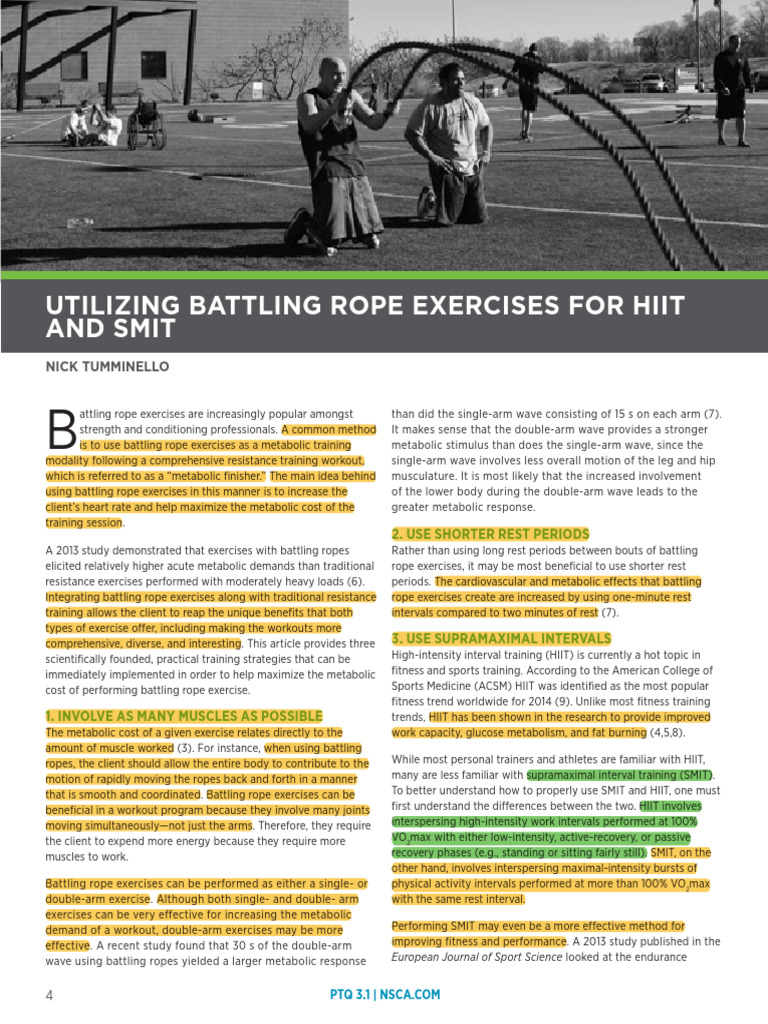 Tumminello - N.D. - Utilizing Battling Rope Exercises For HIIT & SMIT ...