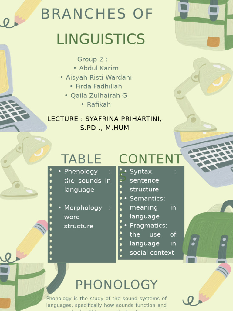 Overview of Linguistics Branches | PDF | Morphology (Linguistics ...