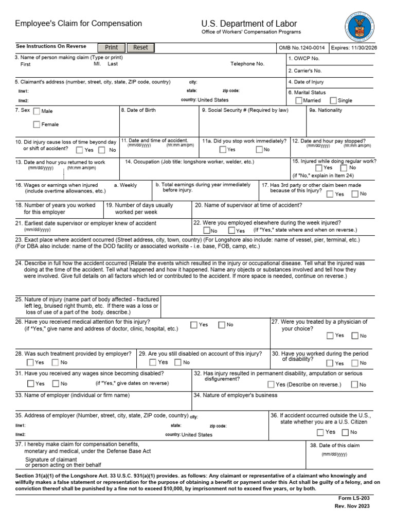 Ls 203 | PDF | Employment | Workers' Compensation